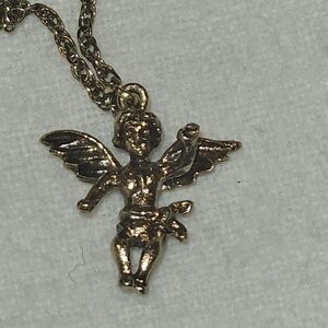 Princess Pride Angel Cherub Pendant Necklace 14k Gold Plated Over 925 Silver